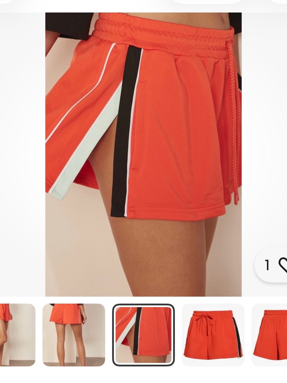 PUMA BY RHIANNA - Orange Athletic Split-Side Skort with Black & White Stripes